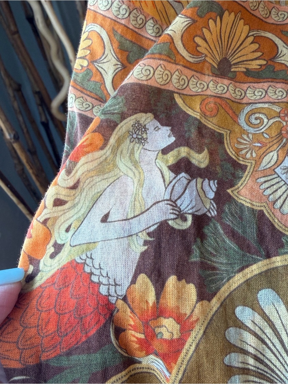 147~ Spell & The Gypsy Collective Boho Floral Peasant Top - Orange Floral Large - Picture 3 of 14